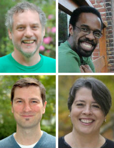 Clockwise from top left: Steve Chase, Matthew Armstead, Eileen Flanagan, and Michael Gagné
